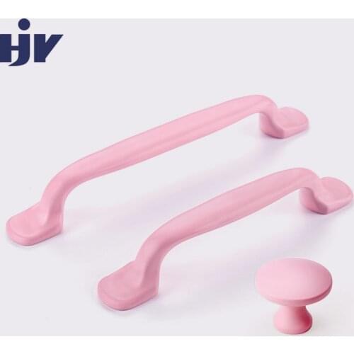 Childrens Furniture Handles Pink Cabinet Knobs Zinc Alloy Metal Handle 96mm Wardrobe Handle Drawer Pull for Baby Kids' Room