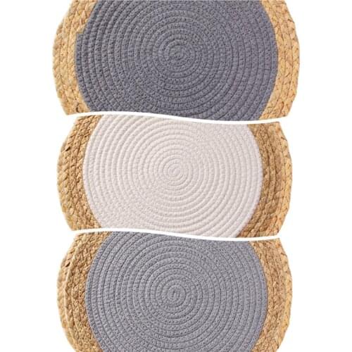 Free Shipping - Home Decoration Natural Handmade Straw Woven Mats, Round Braided Placemats,Hot Pads for Cooking and Baking