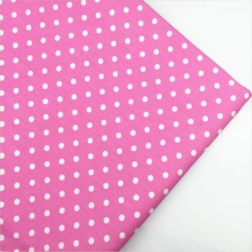 Syunss,Rose Red Back White Dot Print Cotton Fabric DIY Tissu Patchwork Telas Sewing Baby Toy Bedding Quilting Cloth Craft Tecido