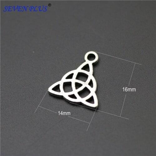 High Quality 20 Pieces/Lot 14mm*16mm Antique Silver Plated Religious Triangle Charm Diy Metal Charms For Jewelry Making