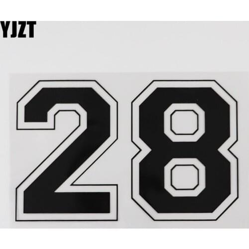 YJZT 17.4CM*11CM Lucky Numbers 28 Vinyl Car Sticker Decal 13D-0317