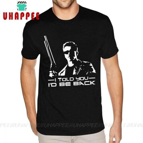 Funny Terminator Genisys Tee Arnold Schwarzenegger Sci Fi Movie Tee Shirts for Men Short Sleeves Ultra Cotton Black Crew TShirts