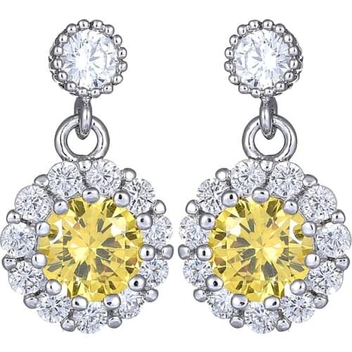 2021 European 925 silver needle Zircon inlaid earrings female jewelry Crystal from Swarovskis simple temperament wild jewelry