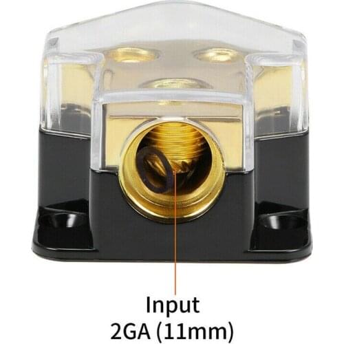 1pc 2 Way Power Distribution Block Power Ground Splitter 0/4gauge AWG For Car Audio Junction Box 1 In-4 Out