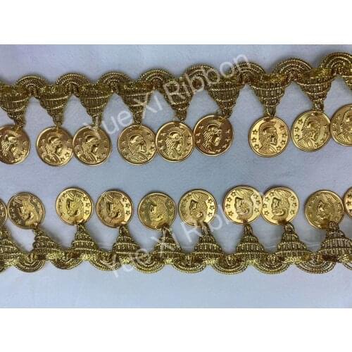 1yard Quality Metalic Sequins Lace Ribbon Fringe Tassel Lace Dance Wedding Party Dress Sewing Fabric Decoration Supplier