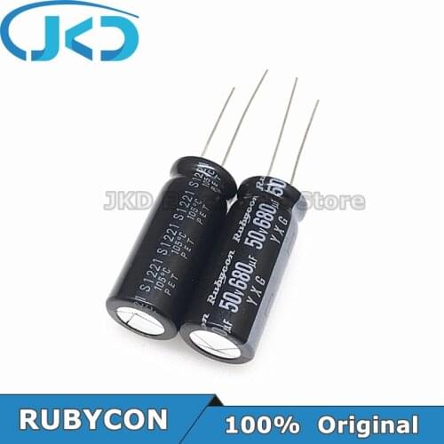 10pcs RUBYCON 680UF 50V 12.5*30mm 680UF50V 50V680UF 12.5x30mm Aluminum Electrolytic Capacitor 100% Original