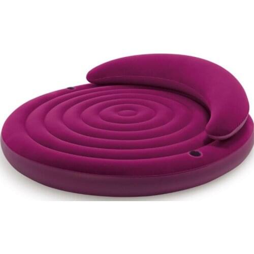 191*53CM Inflatable Flocking Sofa Bed Living Room Sofa Round Air Mattress Modern Chaise Longue With Backrest