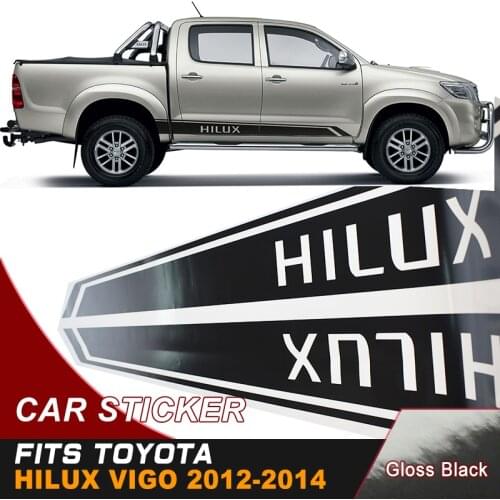 2 Pcs hilux car sticker side door stripe racing graphic vinyl car decals for TOYOTA HILUX revo vigo 2012-2019