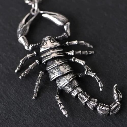 26.6g 925 Sterling Silver SCORPION mens Biker Pendant jewelry A3917