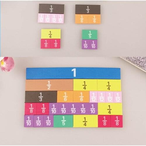51pcs Magnetic Rainbow Fraction Tiles Early Educational Math Toys Kids Learning Educational Toy Montessori Kids Math Baby Toy#20
