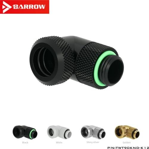 Barrow 90 degree rotating hard tube hand-twisted adapter 12MM hard tube fitting G1/4 adapter for OD12mm hard tube TWT90KND-K12