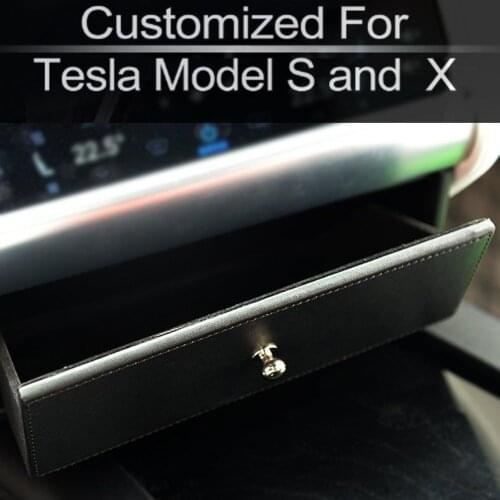Car Center Console Drawer Storage Box Glasses Box Customized for Tesla Model S and Mode X Interior Accessories