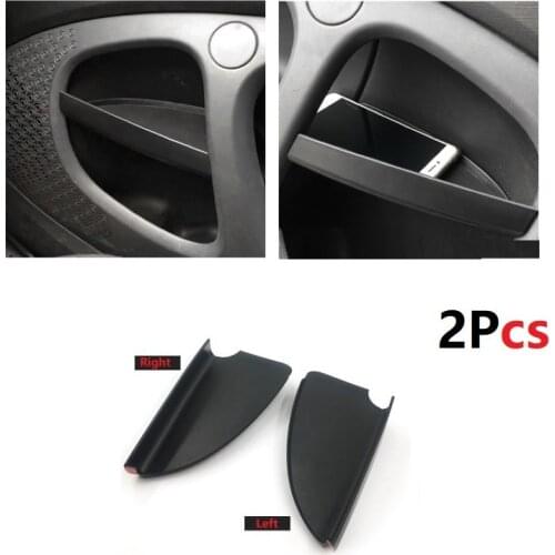 2PCS Car Door Handle Storage Box For Mercedes New Smart 453 Fortwo 2015-2019 Auto Stowing Tidying