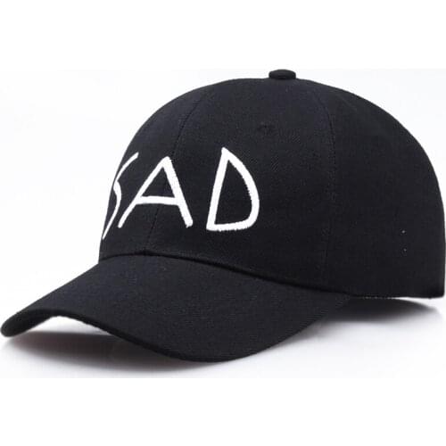Embroidery SAD Cotton Men Women Baseball Caps Vintage Walking Casual Snapback Hats Simple Truck Drivers Street Outdoor BQ16