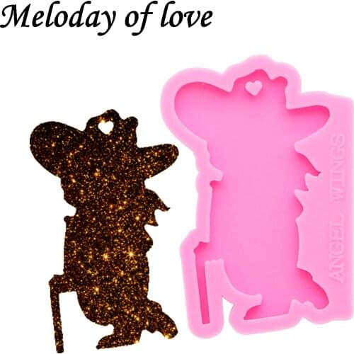 Keychains moulds Shiny mascot molds for keychain DIY resin keyring decoration jewelry silicone custom mold DY0171