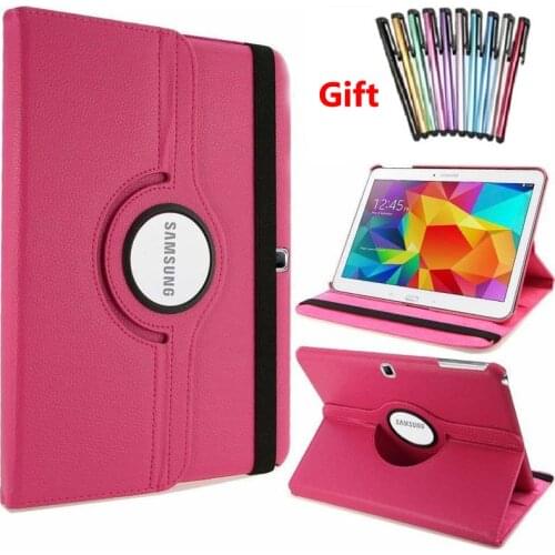 360 Rotating Case Samsung Galaxy Tab 4 10.1 T530 T531 Folio Stand Smart Capa Tab 4 10 SM-T530/T533 SM-T531/T535 With Stylus Pen