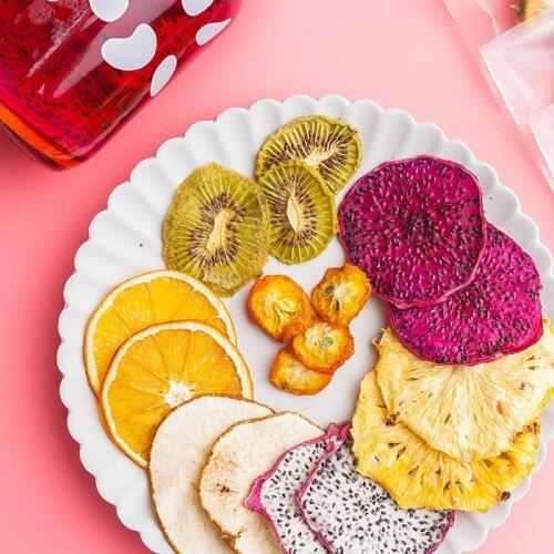 Pure Natural Organic Dried Fruit Slices Lemon Pitaya Oranges Strawberry Kiwi Dried Slices with Rock Sugar