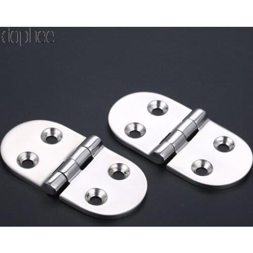 Dophee 1/2pcs Stainless Steel Flush Door Hatch Compartment Folding Bending Hinge Casting for Boat Marine Boat Accessories Marine