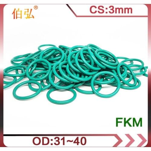 Fluororubber O-Ring 5PCS/lot FKM Sealing CS 3mm OD31/32/33/34/35/36/37/38/39/40mm O-Ring Seal Gasket Ring