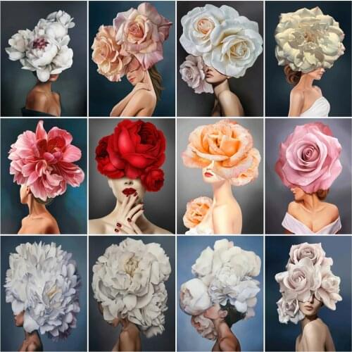 HUACAN DIY Pictures By Number Kits Home Decoration Painting By Numbers Flower Girl Drawing On Canvas HandPainted Art Gift