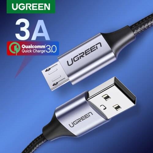 Ugreen 3A Micro USB Cable Fast Charging for Samsung J7 Redmi Note 5 Pro Mobile Phone USB Micro Cable Data Cord For Samsung HTC