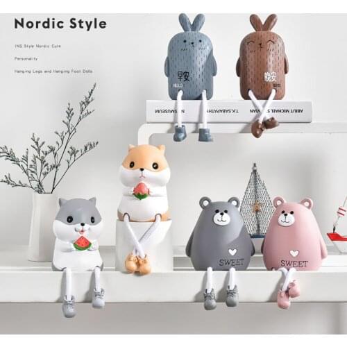 Creative Model Ornament Sweet Cartoon Hanging Feet Doll Resin Crafts Girl Room Home Decoration TV Cabinet Small Ornaments