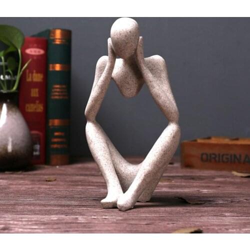 Creative Resin Statues Abstract Thinker People Statue Sculptures Figurine DIY Decoration Craft Office Home Decoration