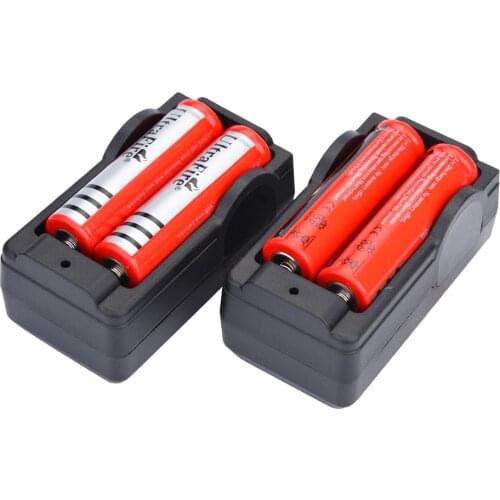 3.7V 4800mAh 18650 Li-ion Battery With Charger 18650battery 4 pieces Rechargeable Batteries with 2 pieces Charger US EUPlug