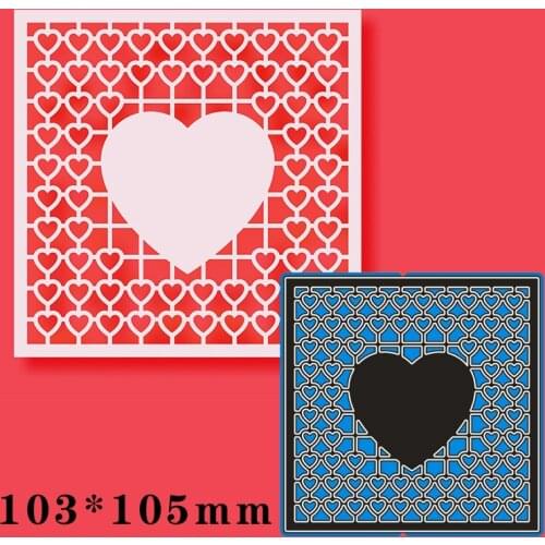 103*105mm Hollow Heart Grid Metal Dies for 2020 New Stencils DIY Scrapbooking Paper Cards Craft Making New Craft Decoration