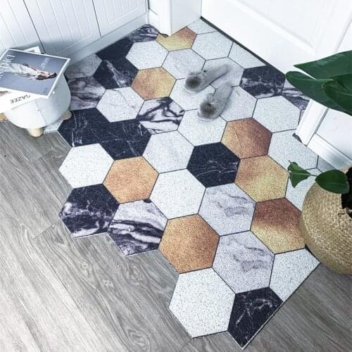 Washable Non-slip Doormat Carpet Dust-remove Nordic Home Living Room Bedroom Floor Decoration Mats Carpet PVC Silk Loop Doormat
