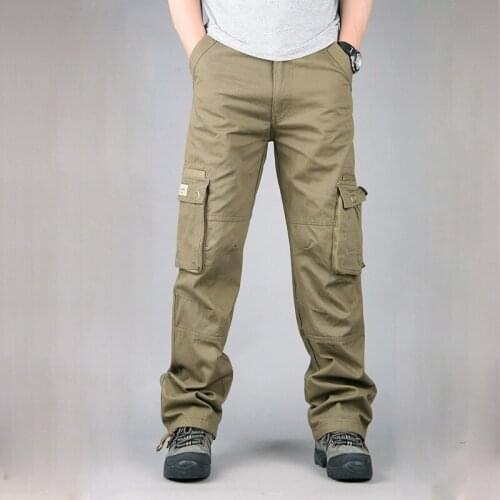 Large Size Mens Multi-pocket Tactical Cargo Pants Army Military Outdoor Camping Hiking Trekking Hunting Male Overalls Trousers
