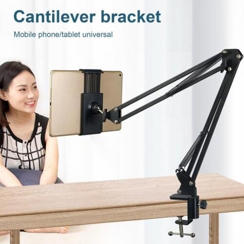 Desktop Metal Phone Stand 6 to 11inch Mobile Phone Tablet Holder Long Arm Lazy Bed Mount Support Clip for Xiao mi Pro Air Mini