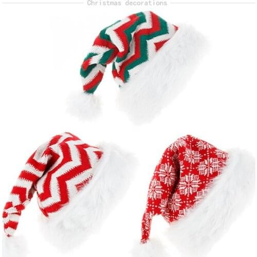 New Year Gifts 2021 Winter Warm Knitted Christmas Hat Home Christmas Decoration for Home Merry Christmas Navidad 1pc