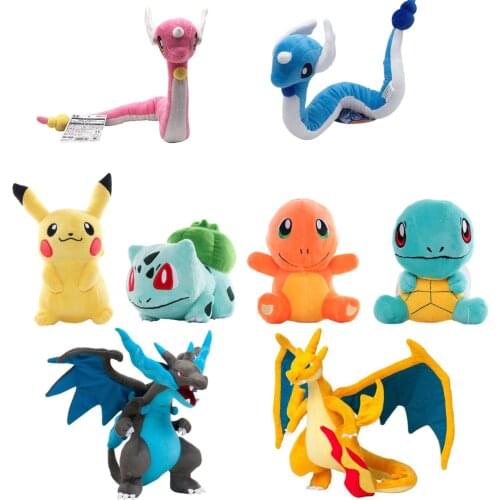 Genuine Anime Pokemon Dragonair Bulbasaur Charmander Squirtle pikachu plush toys kawaii room decor doll Christmas gifts children