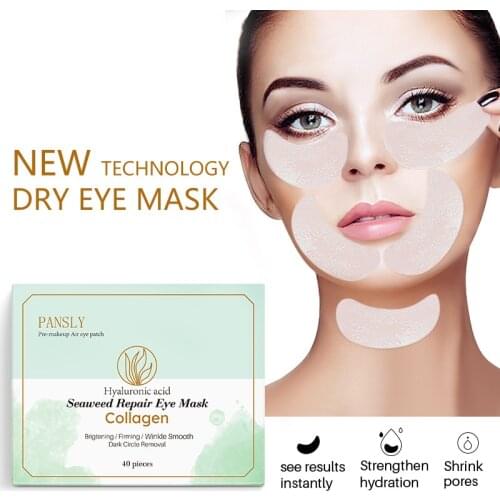 40pcs Seaweed Collagen Eye Mask Moisturizing Anti-Aging Patches Dark Circles Eye Bags Remove Anti-Puffiness Eye Mask Skin Care