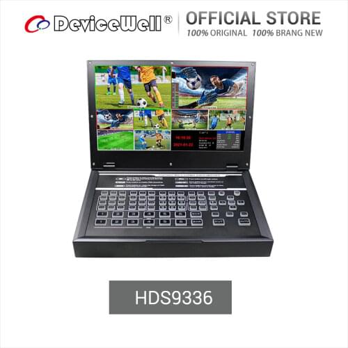 DeviceWell HDS9336 Portable 6 Channel Monitor Live Broadcast LCD Display 2 HDMI-compatible 4 SDI Input Video Switcher