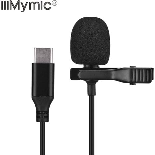 IiiMymic Omnidirectional Type-c Professional Lavalier Mic 1.5M Cable Microphone for Huawei P10/20/30 Xiaomi Android Smartphone