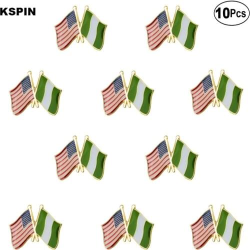 U.S.A Nigeria Lapel Pin Flag badge Brooch Pins Badges 10Pcs a Lot