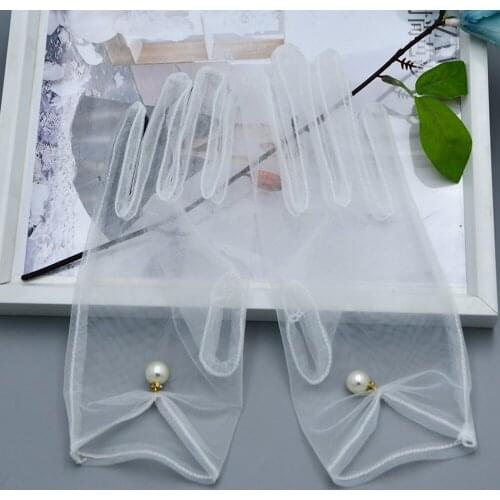 Wedding Accessories White Ceremonial Gloves Transparent Gloves Pearls Gloves Mesh Tulle Gloves Satin Gloves Mittens Bride Gloves