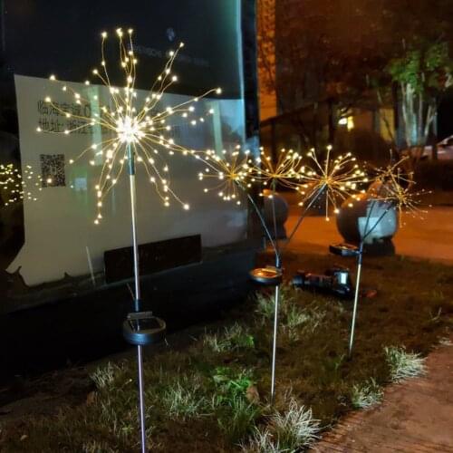 Solar Bollard Light Led Solar Stick Lights Garden Road Path Decorative Lighting Garden Christmas Dandelion String Light