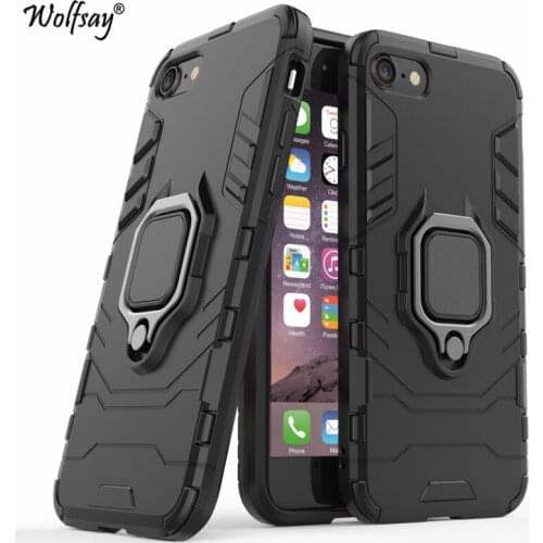 Shockproof Bumper For iPhone SE 2020 8 7 6 6s Plus X Xr Xs 11 Pro 5s 5 Case Armor Hard PC Stand Phone Cover For iPhone SE 2020