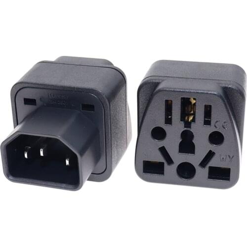 Universal Travel Adaptor Plug PDU/UPS Server IEC320-C14 AC Power Adaptor Plug Socket Converter 10A 250V