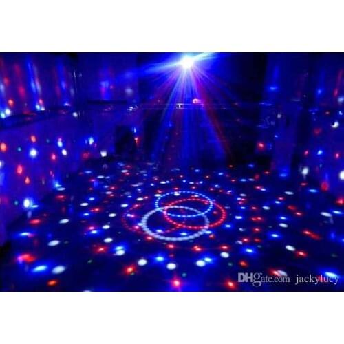 360 Degree Rotating Crystal Ball Stage Lighting 110-240V Voltage LED RGB Rotating Lamp For Party Wedding Family Birthday Party D