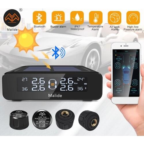 High Quality wireless solar Tire Pressure Monitoring System Tire Pressure Alarm Mobile APP New Tire Pressure Monitoring for 6.4B