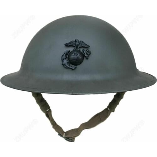 WW1 US M1917 SOLDIER STEEL HELMET MARINE CORPS USMC WITH EAGLE BADGE