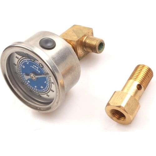 1Pc Car Racing Automobile Universal Aluminum Fuel Pressure Liquid Filled Regulator Gauge Adapter Kit Oil Press Gauge Fuel Gauge