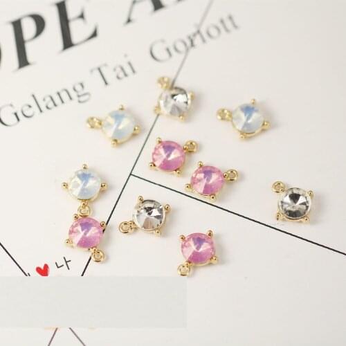 10pcs/lot blingbling Fashion multi-color inlaid pearl leaves water drops pendant alloy Charm DIY accessories headdress fitting