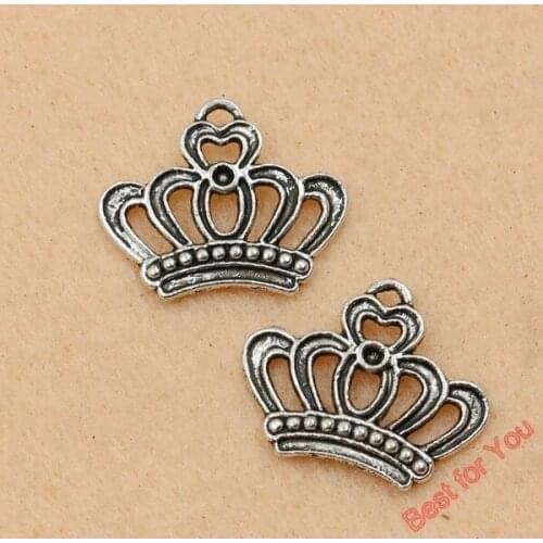 10pcs Tibetan Silver Tone Retro Style Imperial Crown Charms Pendants Fashion Jewelry Diy Jewelry Findings 17x21mm
