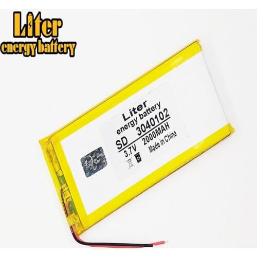 3.7V 2000mAh 3040102 Lithium Polymer Li-Po li ion Rechargeable Battery cells For Mp3 MP4 MP5 GPS PSP