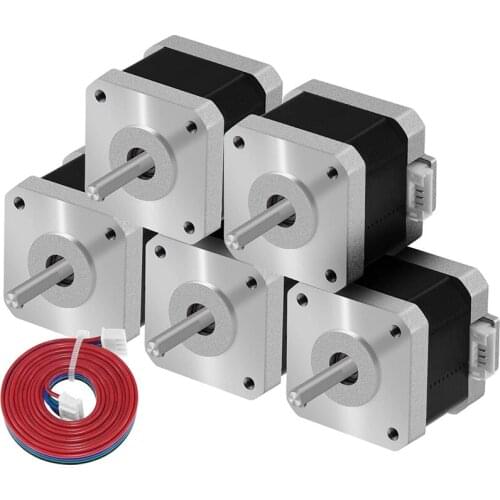 5Pcs Nema17 Stepper Motor 1.5A Nema 17 42BYGH 17HS4401 4 Lead for 3D Printer CNC Engraver